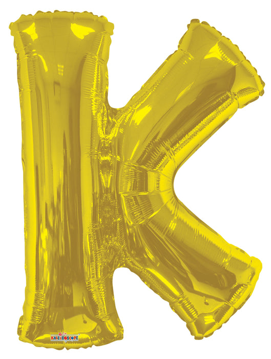 34" Jumbo Letter Foil Balloons | Gold K | 50 pc