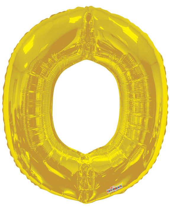 34" Jumbo Letter Foil Balloons | Gold O | 50 pc