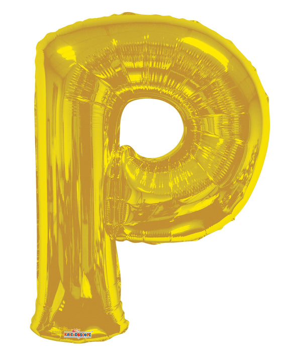 34" Jumbo Letter Foil Balloons | Gold P | 50 pc