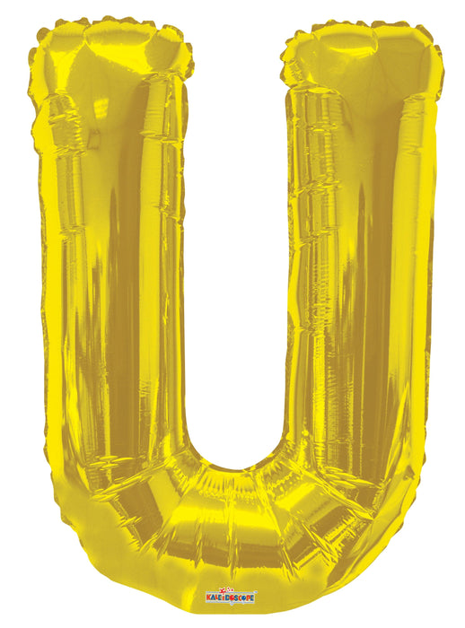 34" Jumbo Letter Foil Balloons | Gold U | 50 pc