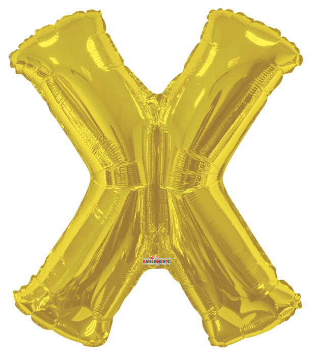34" Jumbo Letter Foil Balloons | Gold X | 50 pc