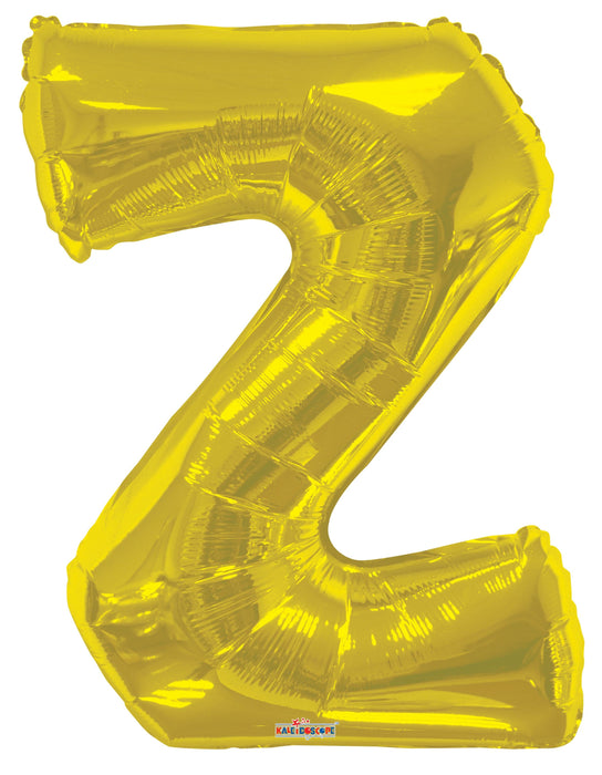 34" Jumbo Letter Foil Balloons | Gold Z | 50 pc