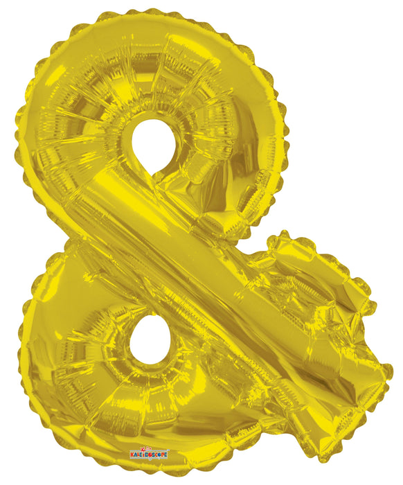 34" Jumbo Letter Foil Balloons | Gold Ampersand &  | 50 pc