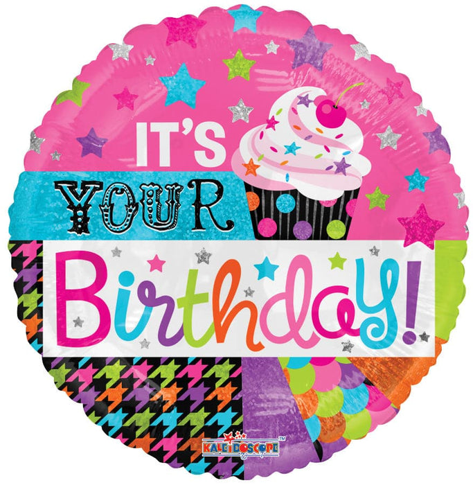 18" Happy Birthday Cupcake Foil Balloons | 100 pcs