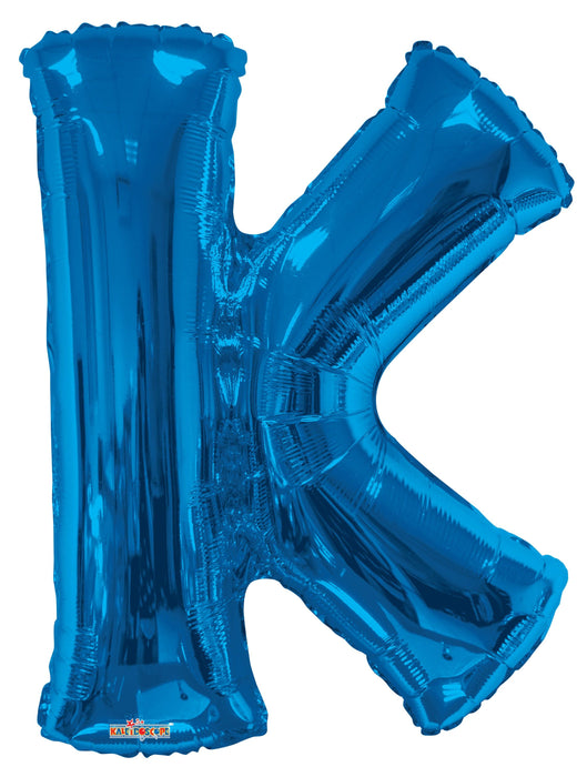 34" Jumbo Letter Foil Balloons | Royal Blue K | 50 pc
