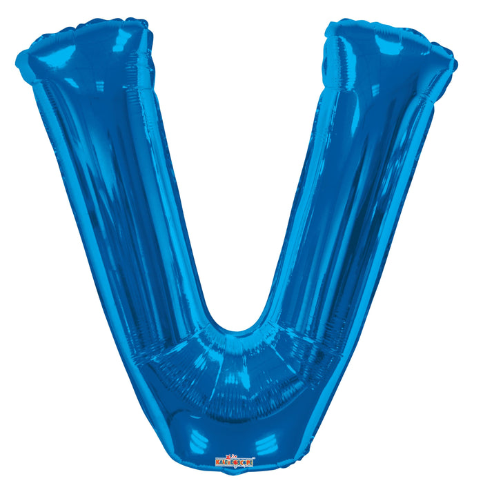 34" Jumbo Letter Foil Balloons | Royal Blue V | 50 pc