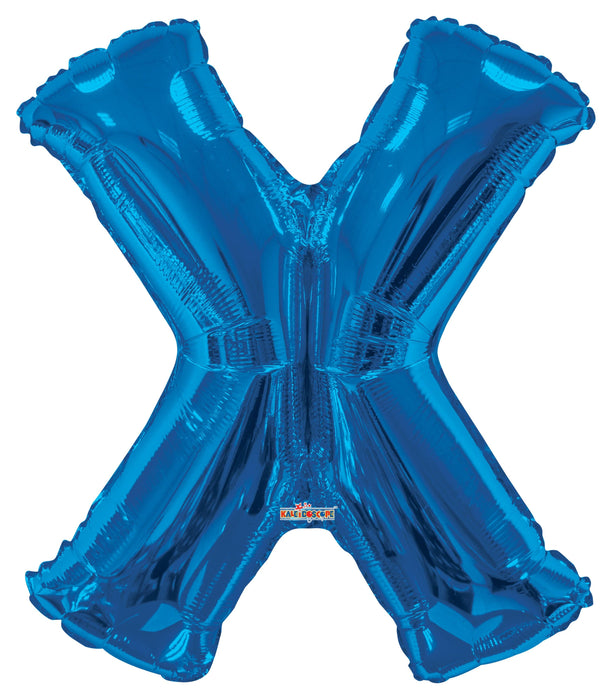 34" Jumbo Letter Foil Balloons | Royal Blue X | 50 pc