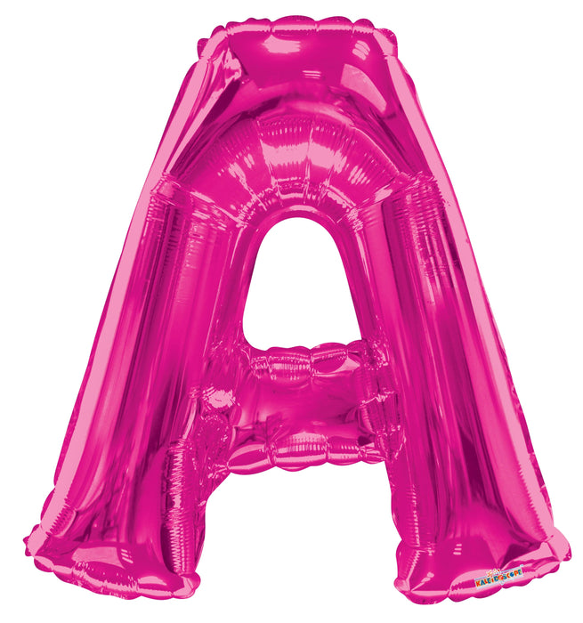 34" Jumbo Letter Foil Balloons | Hot Pink A | 50 pc