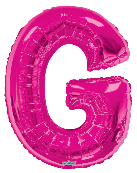 34" Jumbo Letter Foil Balloons | Hot Pink G | 50 pc