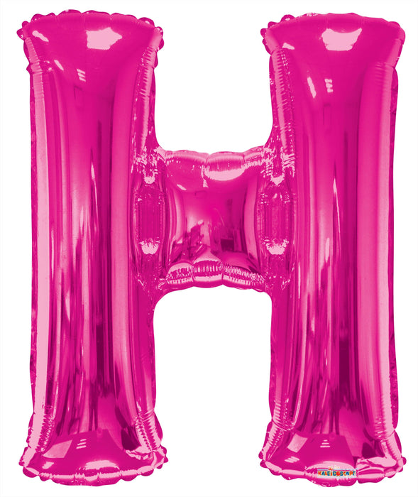 34" Jumbo Letter Foil Balloons | Hot Pink H | 50 pc