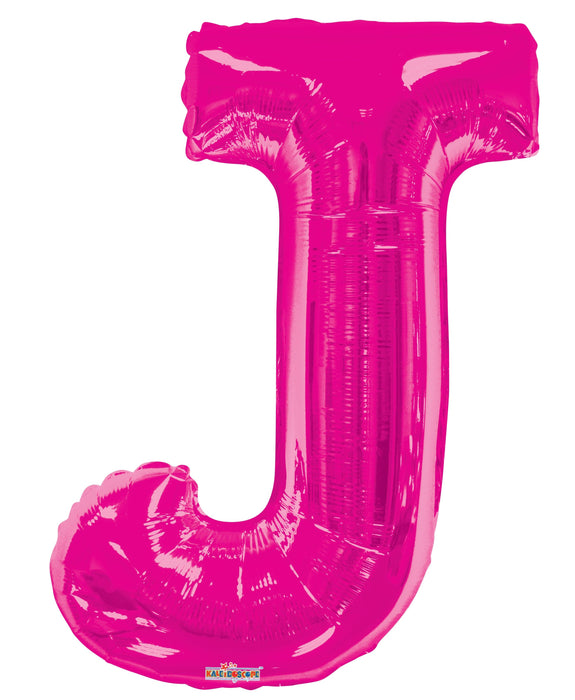 34" Jumbo Letter Foil Balloons | Hot Pink J | 50 pc