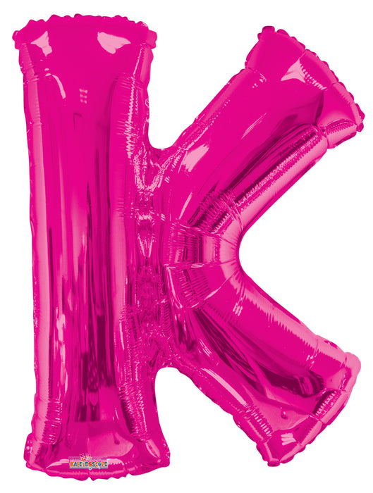 34" Jumbo Letter Foil Balloons | Hot Pink K | 50 pc