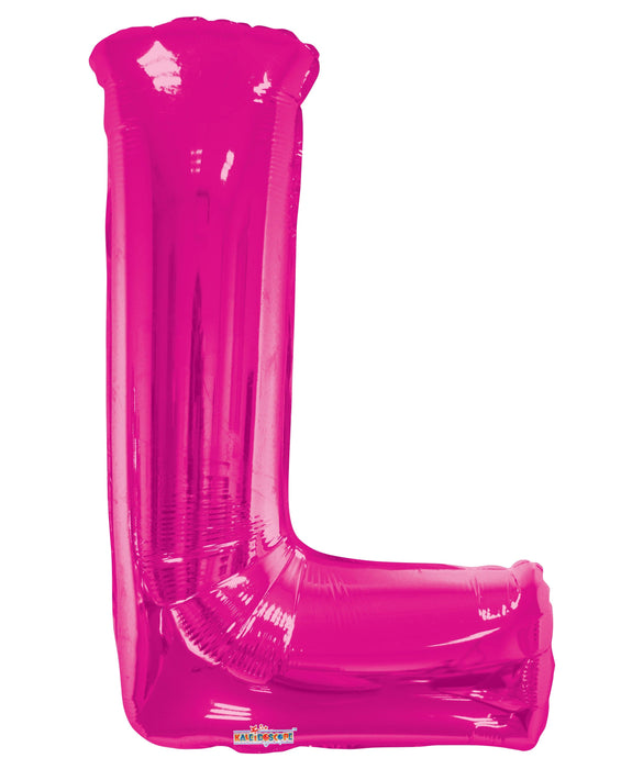 34" Jumbo Letter Foil Balloons | Hot Pink L | 50 pc
