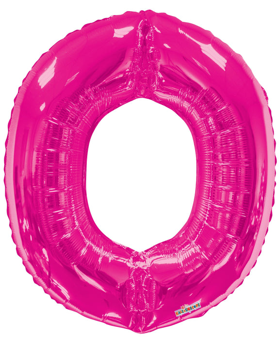 34" Jumbo Letter Foil Balloons | Hot Pink O | 50 pc