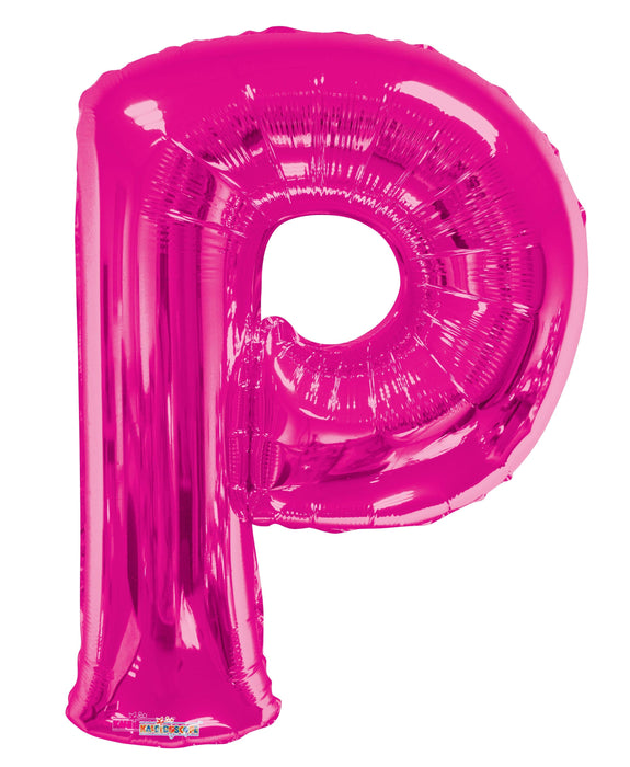 34" Jumbo Letter Foil Balloons | Hot Pink P | 50 pc