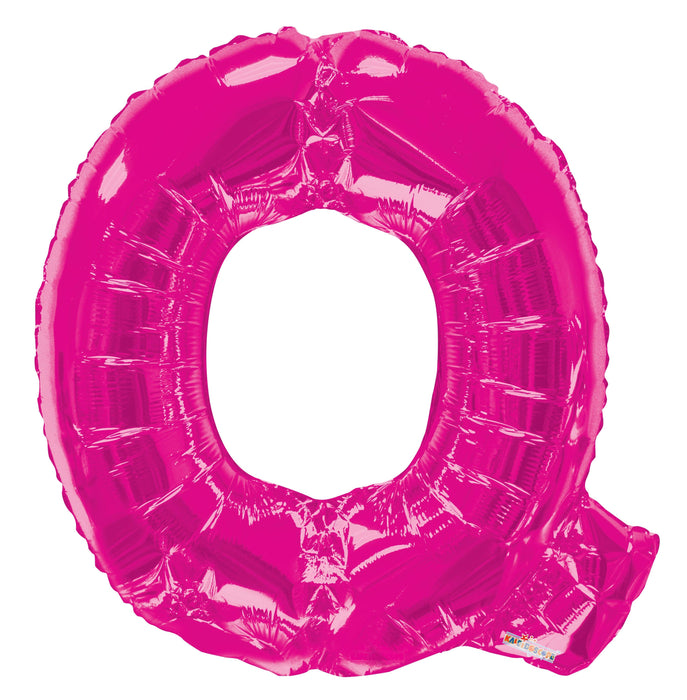 34" Jumbo Letter Foil Balloons | Hot Pink Q | 50 pc