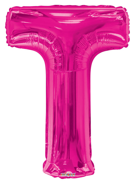 34" Jumbo Letter Foil Balloons | Hot Pink T | 50 pc