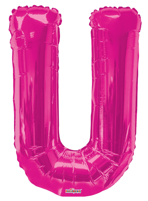 34" Jumbo Letter Foil Balloons | Hot Pink U | 50 pc