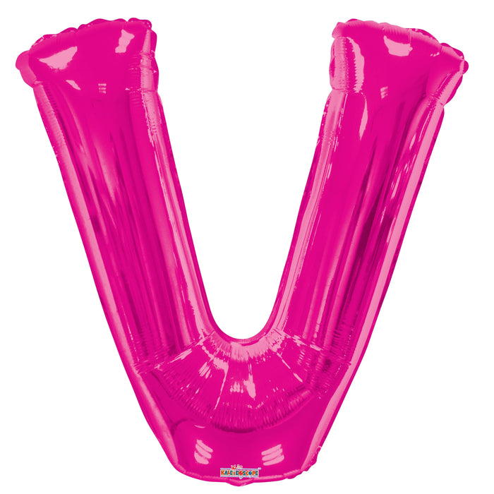 34" Jumbo Letter Foil Balloons | Hot Pink V | 50 pc