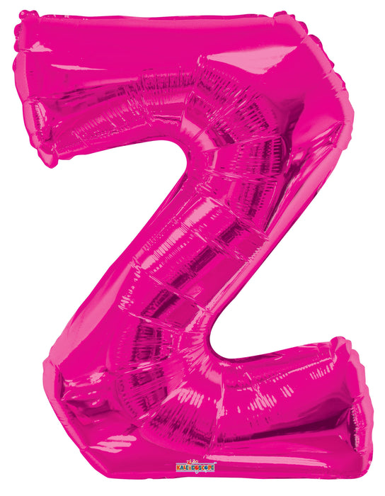 34" Jumbo Letter Foil Balloons | Hot Pink Z | 50 pc