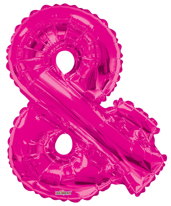 34" Jumbo Letter Foil Balloons | Hot Pink Ampersand & | 50 pc