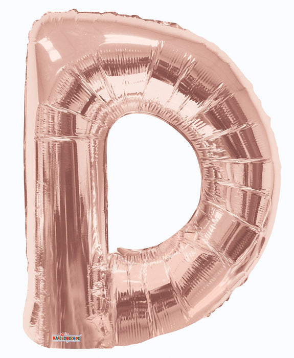 34" Jumbo Letter Foil Balloons | Rose Gold D | 50 pc