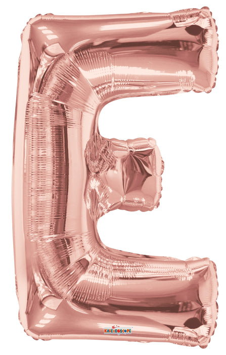 34" Jumbo Letter Foil Balloons | Rose Gold E | 50 pc