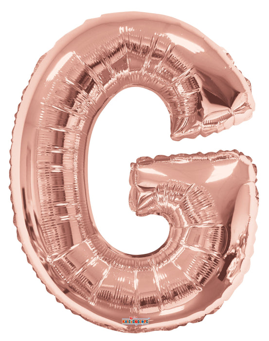34" Jumbo Letter Foil Balloons | Rose Gold G | 50 pc
