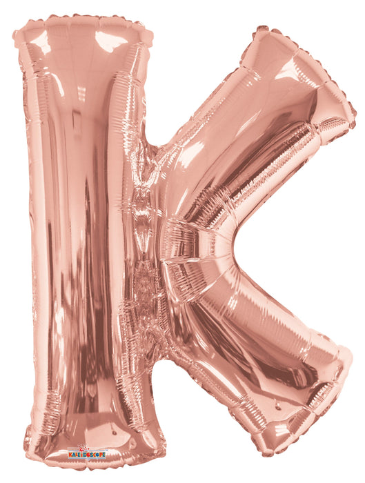 34" Jumbo Letter Foil Balloons | Rose Gold K | 50 pc