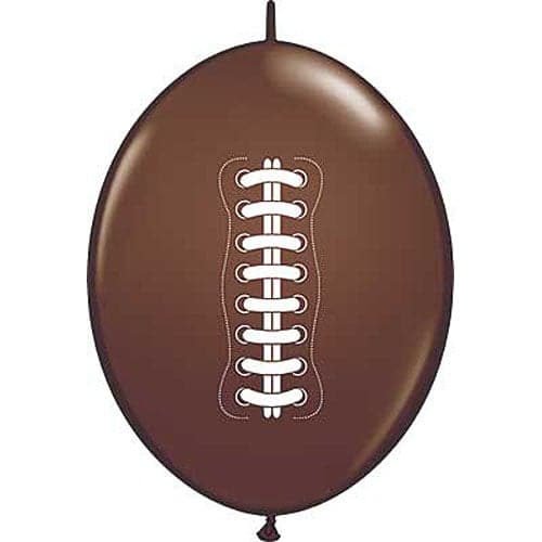 12" Quicklink Footballs On Chocolate Brown Printed Latex Balloons by Qualatex