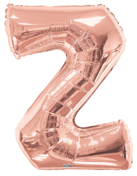 34" Jumbo Letter Foil Balloons | Rose Gold Z | 50 pc