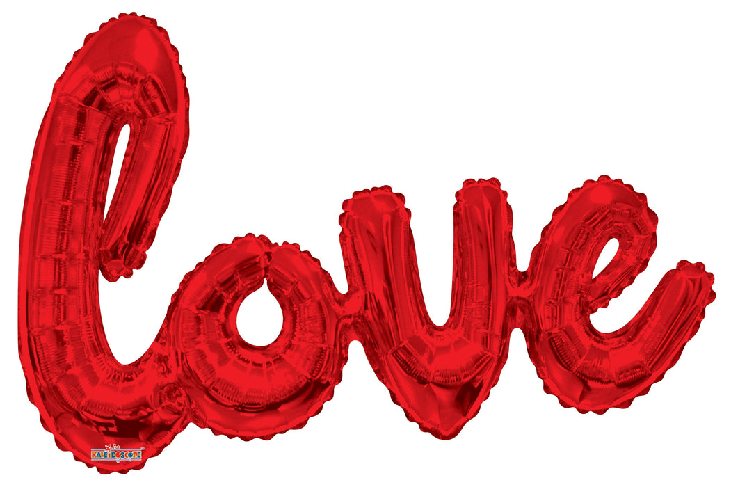 Jumbo 84" (7 ft) Red LOVE Script Foil Balloon | 25 pcs