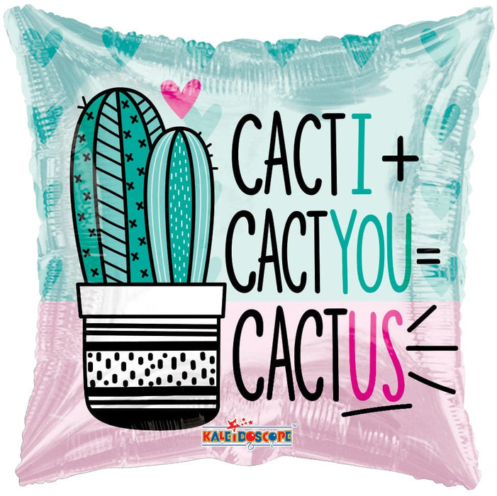 18 Inch I Love You Cactus Foil Balloon | 100 pcs