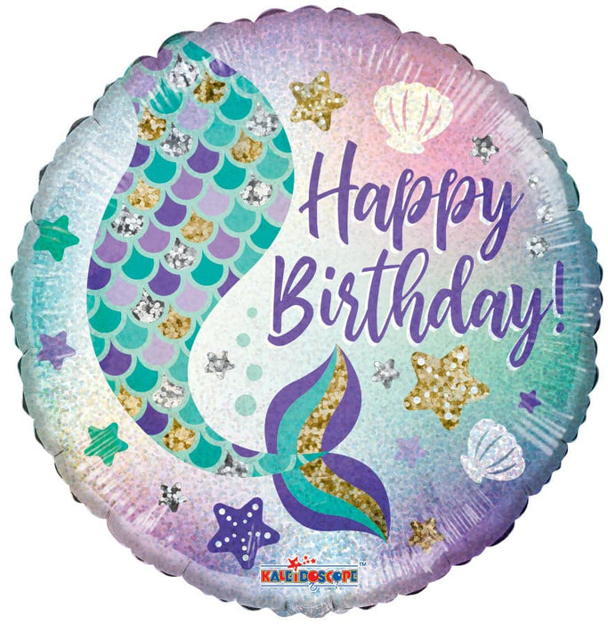 18" Happy Birthday Mermaid Foil Balloons | 100 pcs