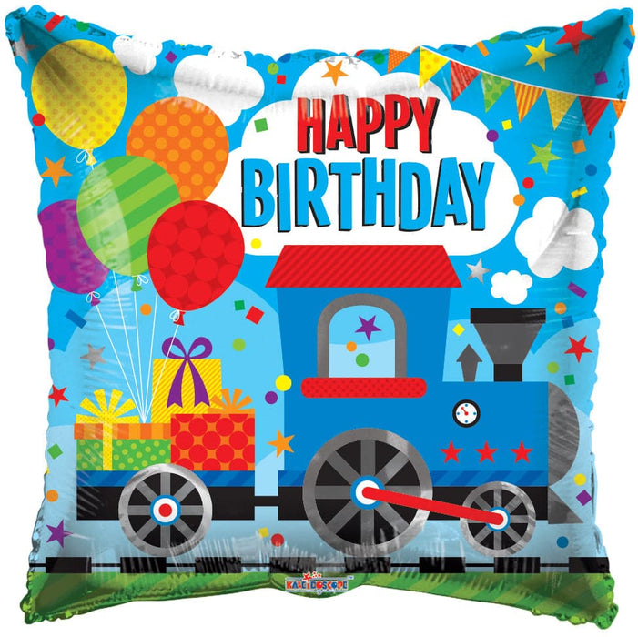18" Happy Birthday Choo Choo Train Foil Balloons | 100 pcs