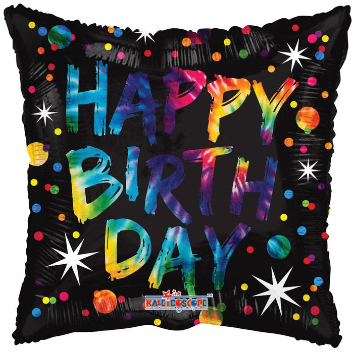 18" Happy Birthday Colorful Spots Foil Balloons | 100 pcs