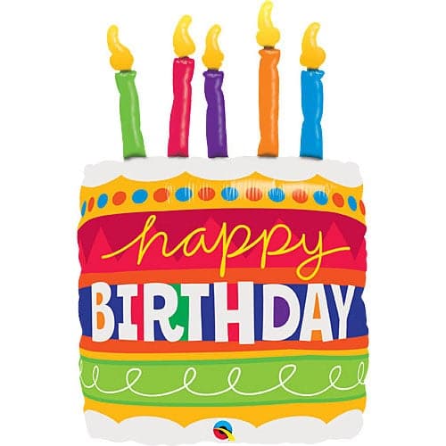 35 Inch Birthday Cake & Candles Jumbo Foil Balloon