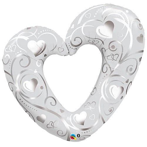 42 Inch Hearts & Filigree Jumbo Foil Balloon