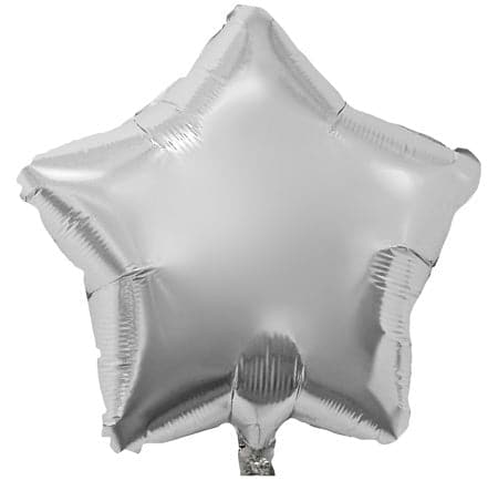 18 Inch Silver Star Balloons | 50 pc