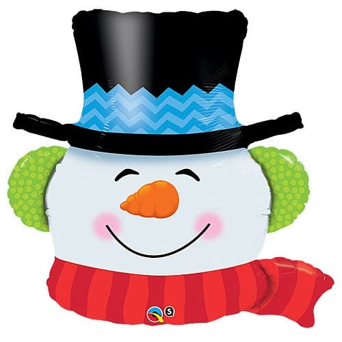36 Inch Smilin' Snowman Head Shape Jumbo Foil Balloon