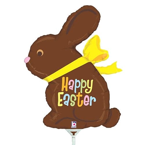14 Inch Air Fill Chocolate Easter Bunny Foil Balloon