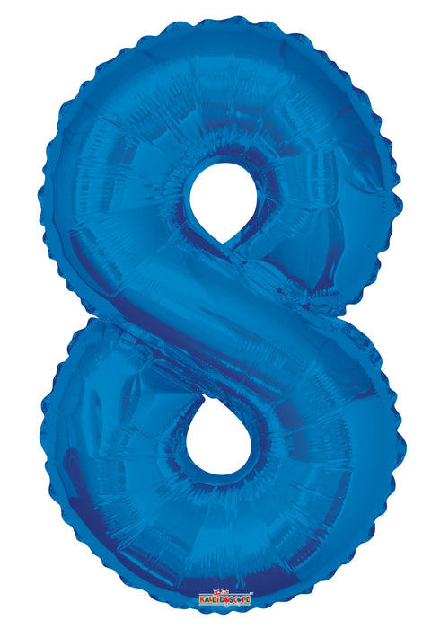 34" Jumbo Number Foil Balloons | Royal Blue Eight 8 | 50 pc