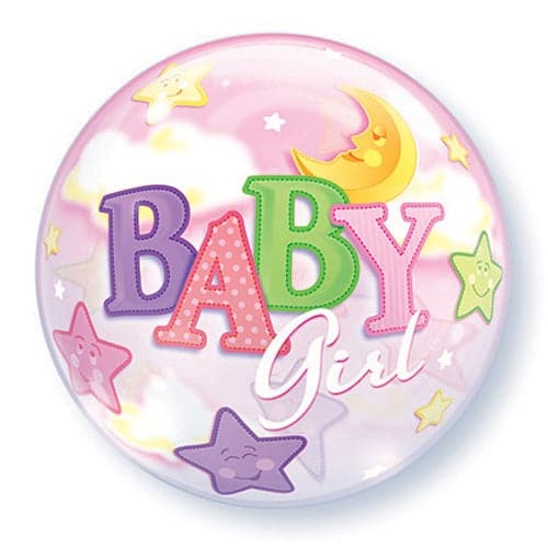 22 Inch Baby Girl Celestial Bubble Balloon