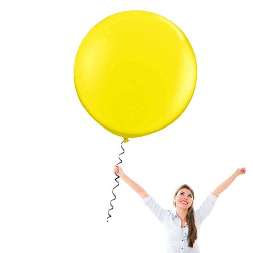 Bulk 36 Inch Latex Balloons | Decorator Canary Yellow | 10 pc bag x 10 bags