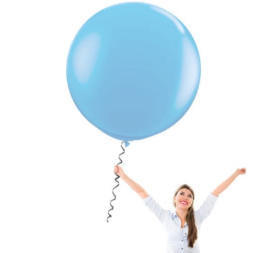 24 Inch Latex Balloons | Pastel Baby Blue | 10 pc bag