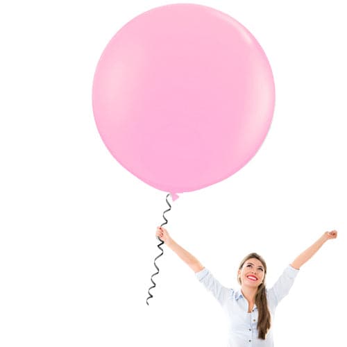 24 Inch Latex Balloons | Pastel Pink | 10 pc bag
