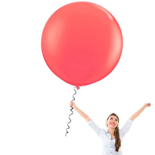 24 Inch Latex Balloons | Pastel Red | 10 pc bag