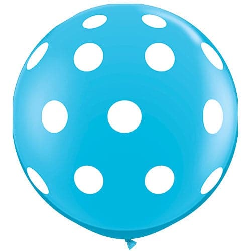36" Big Polka Dots Robin's Egg Blue Printed Latex Balloons by Qualatex