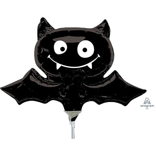 13 Inch Air Fill Black Bat Halloween Mini Foil Balloon