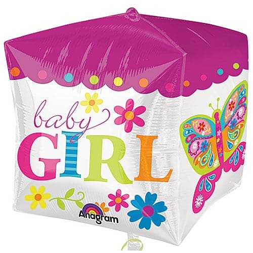 15 Inch Cubez Baby Girl Foil Balloon